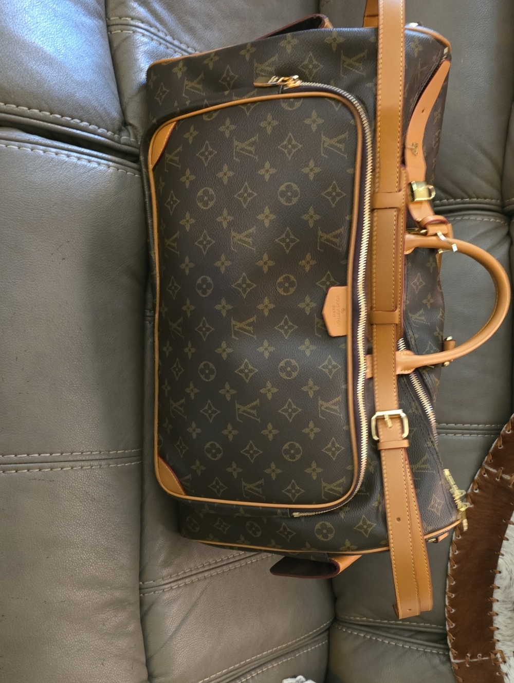Louis Vuitton Monogram Canvas Duffel in Brown and Tan